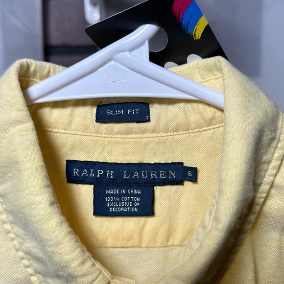Used Ralph Lauren women’s yellow L/S slim fit shirt size 6. 100% cotton - Picture 2 of 11